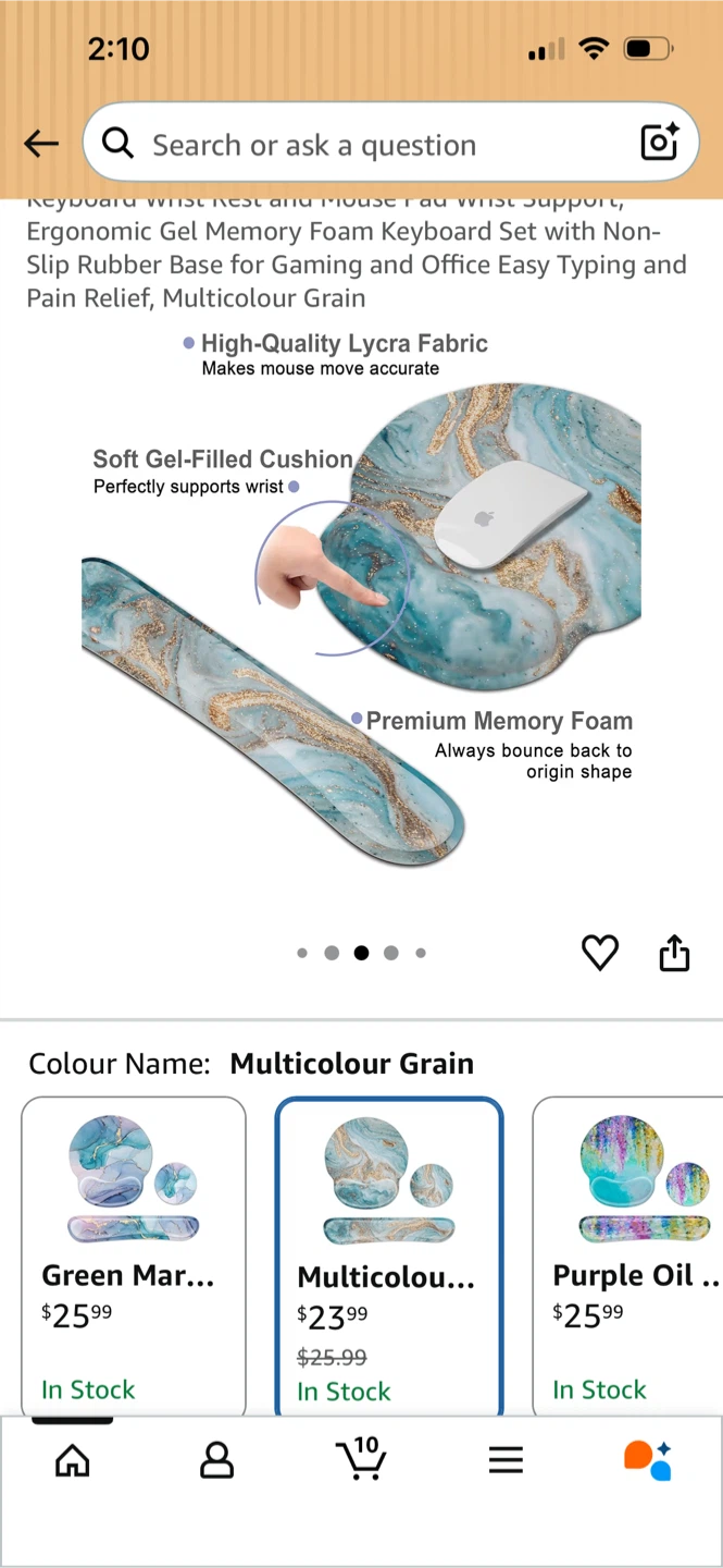 Brand New Ergonomic Wrist Rest and Mouse Pad Memory Foam Set