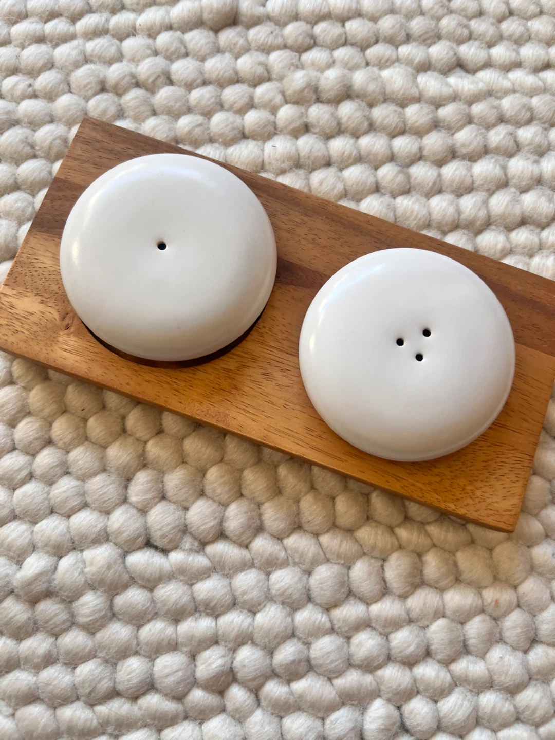 John Rocha Ceramic and Wood Salt and Pepper Shakers - photo 4
