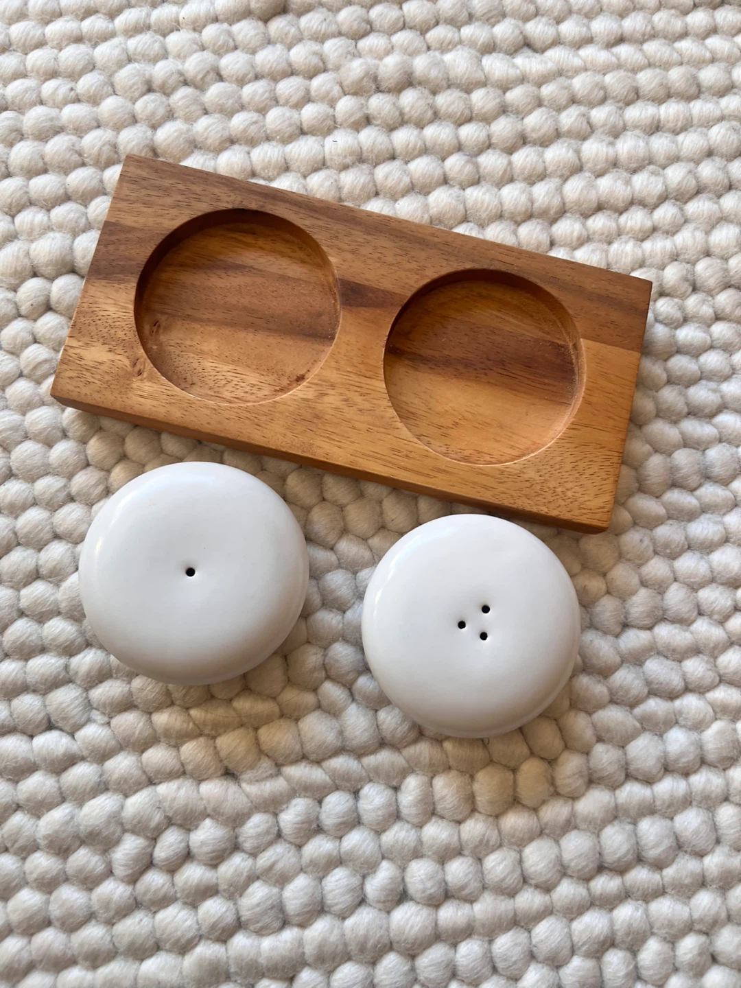 John Rocha Ceramic and Wood Salt and Pepper Shakers - photo 2