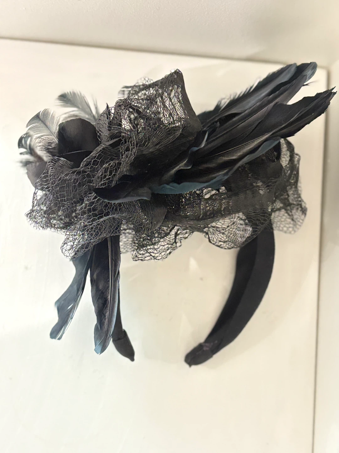 👸🏼Black Feather and Rose Headband👑 - photo 2