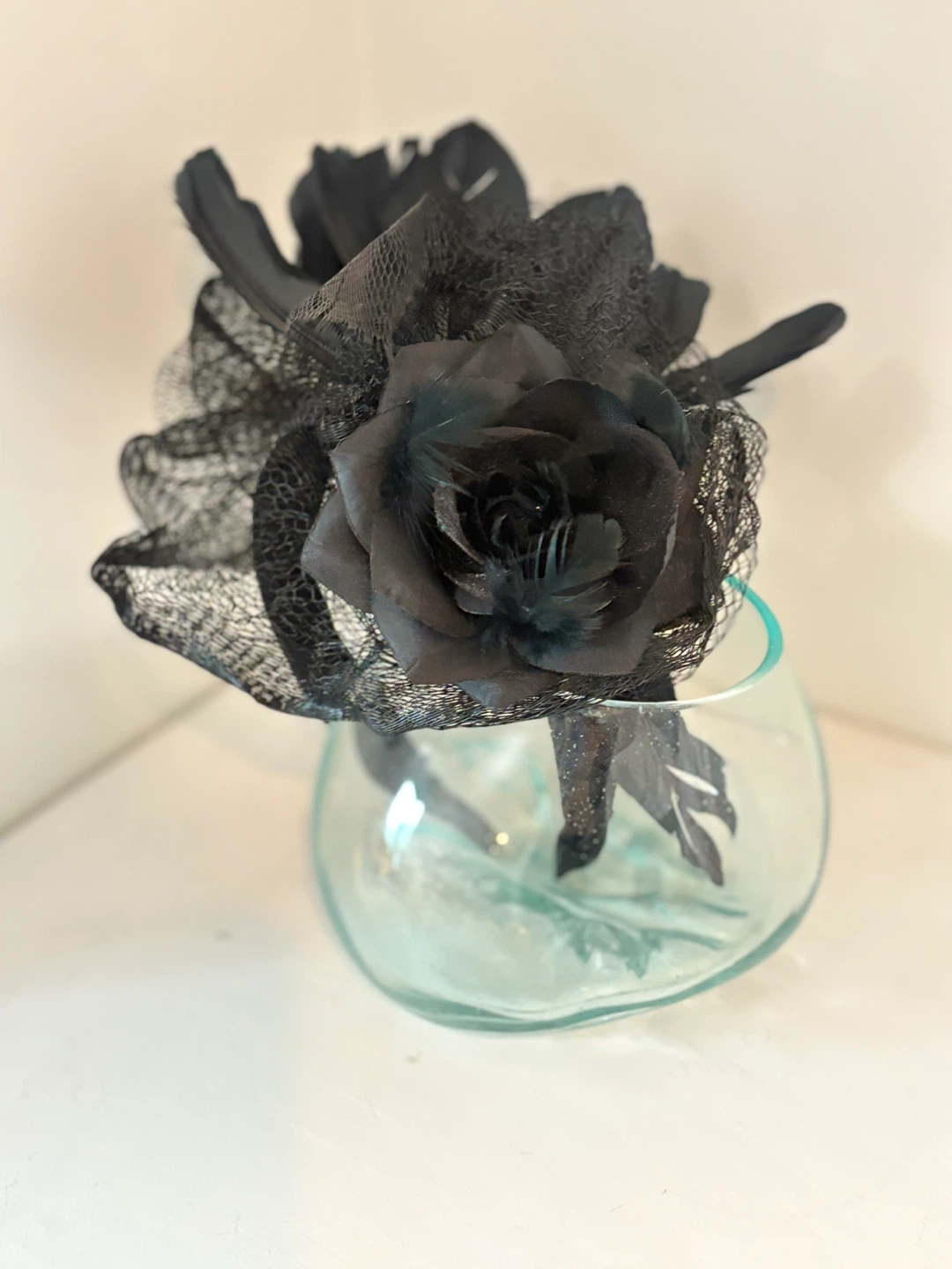 👸🏼Black Feather and Rose Headband👑 - photo 3