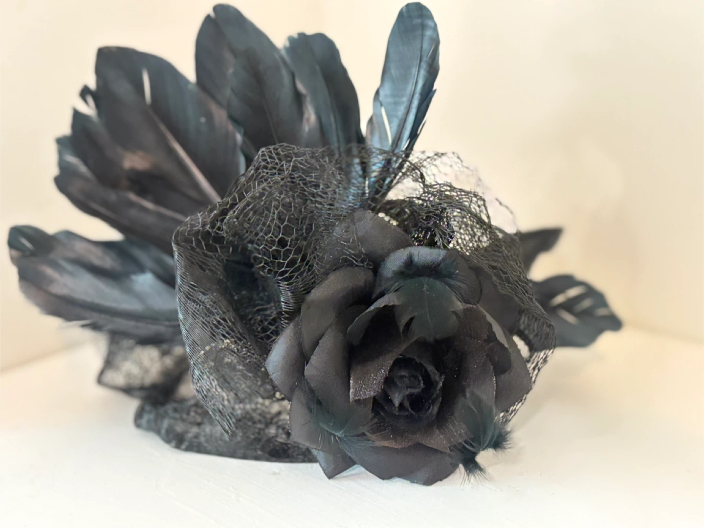 👸🏼Black Feather and Rose Headband👑 - photo 4