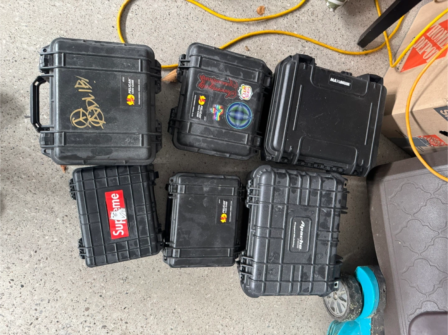 Lot of 6 Black Hard Cases - Pelican, Apache, Maximum