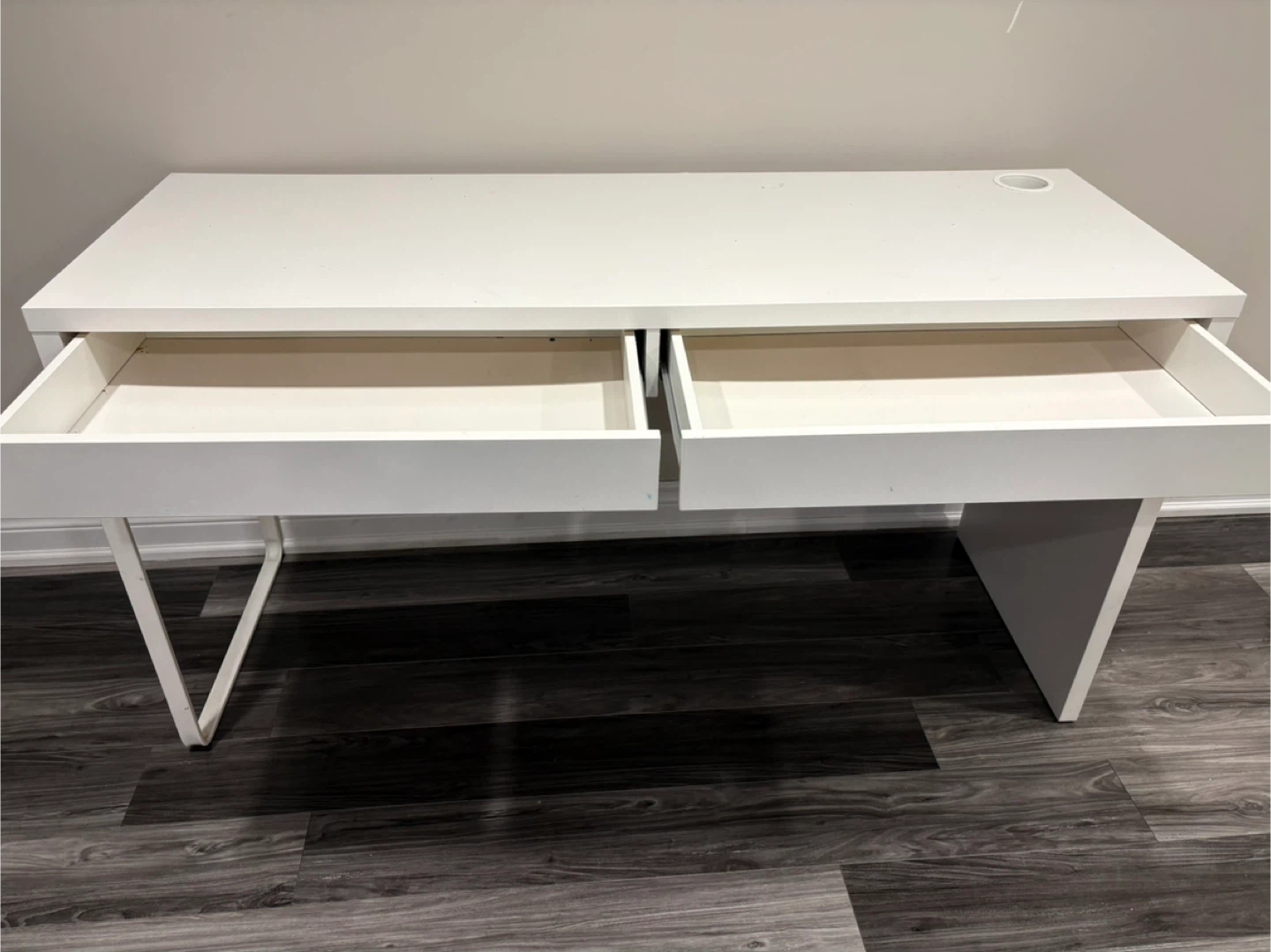 White Two-Drawer Desk