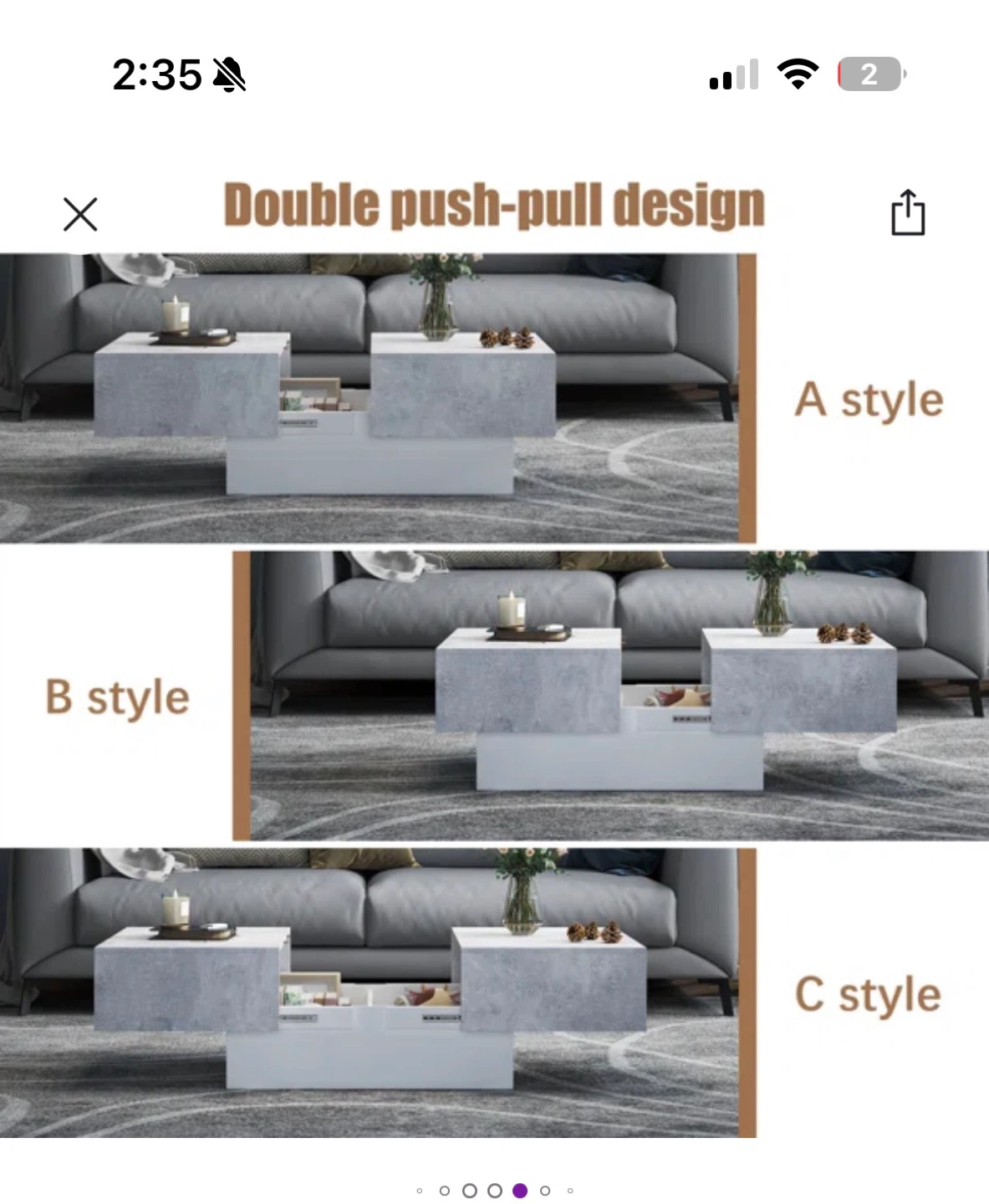 Modern Coffee Table with Double Push-Pull Design - photo 2