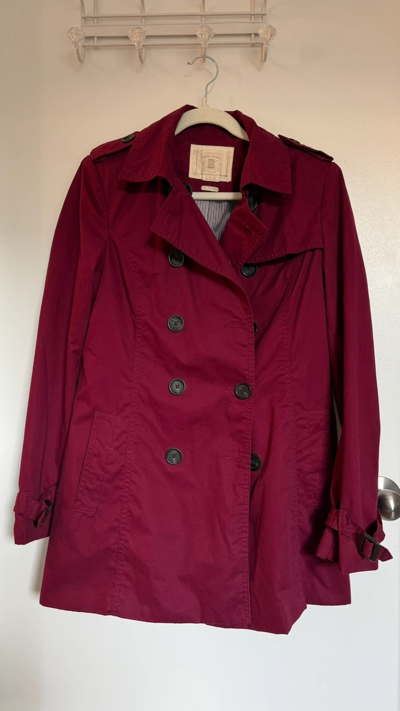 Benson & Moore Women's Burgundy Trench Coat