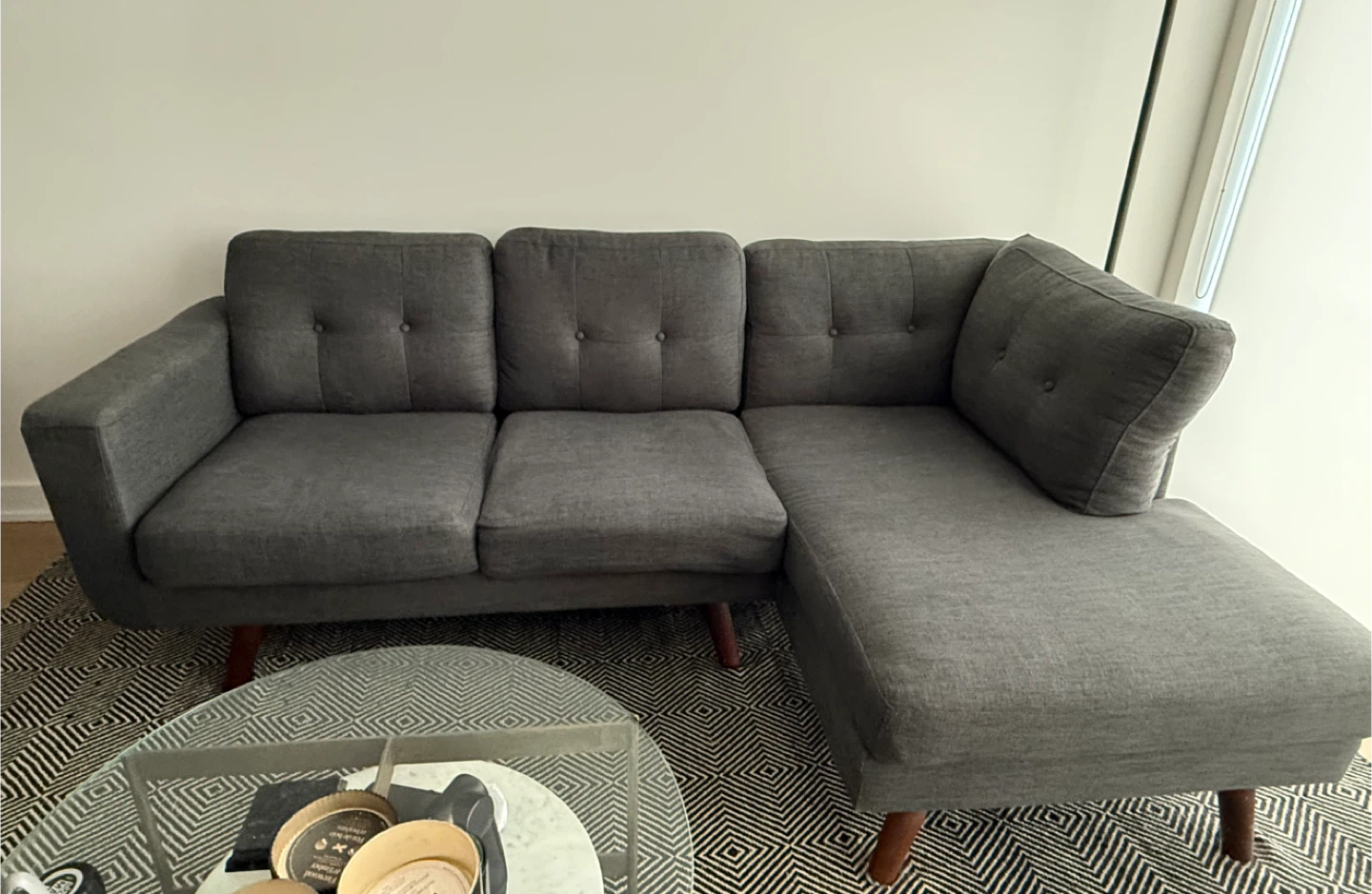 Dark Grey Modern Sectional Sofa - Need To Sell ASAP