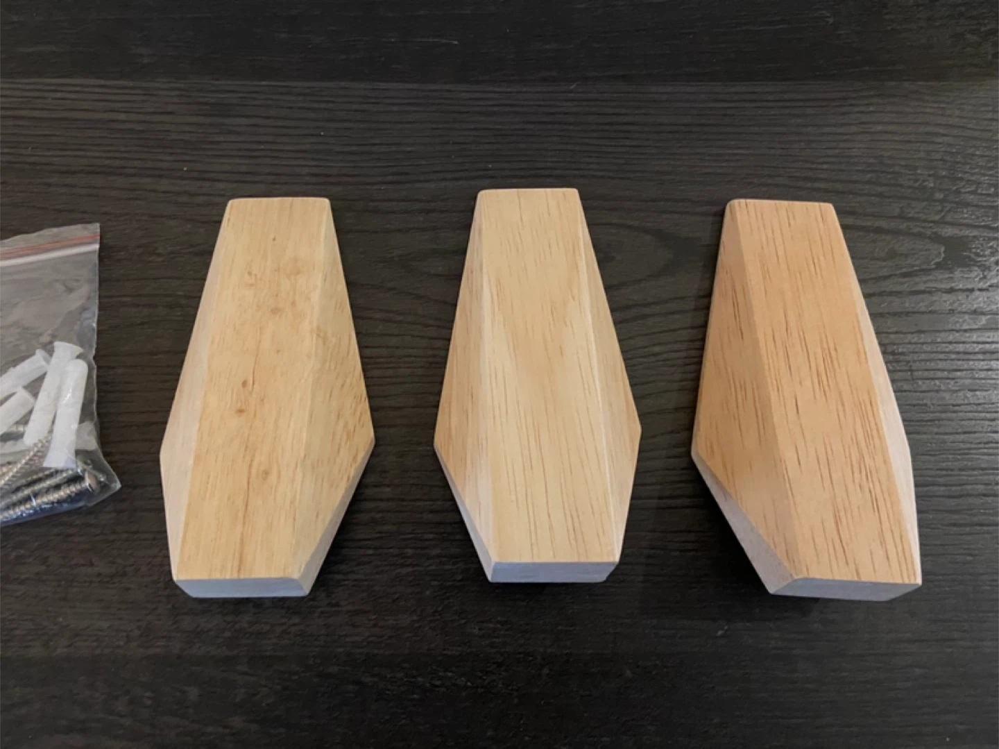 New Solid Wood Wall Hooks Set of 3 - photo 5