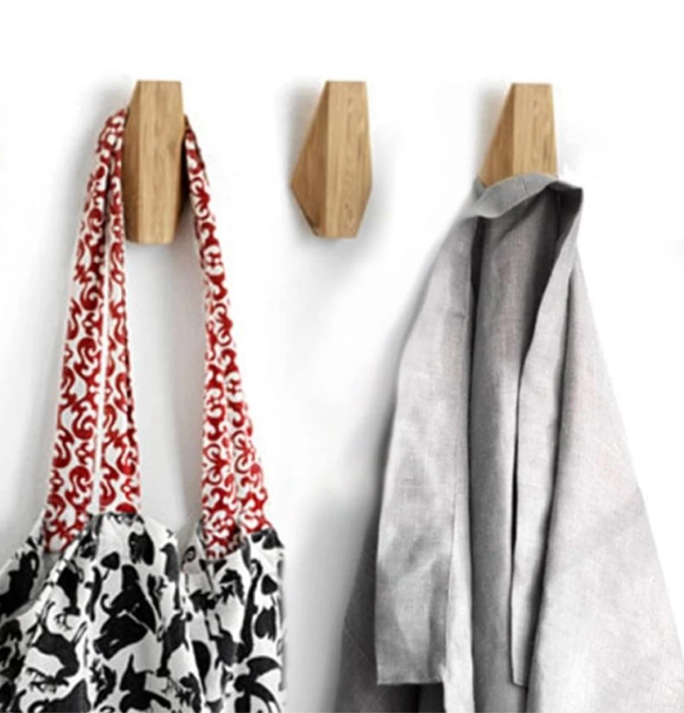 New Solid Wood Wall Hooks Set of 3 - photo 2