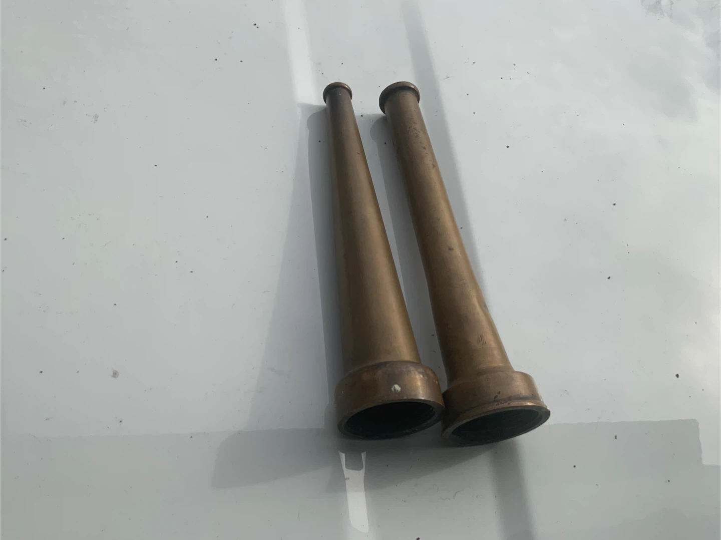 2 Vintage Brass Fire Hose Nozzles - photo 2