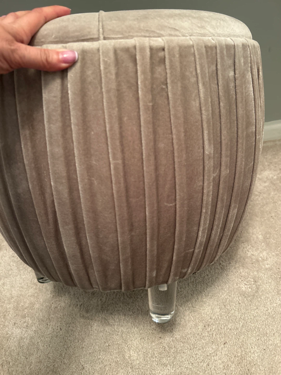 Helena KD Ottoman in Velvet  platinum color - photo 2