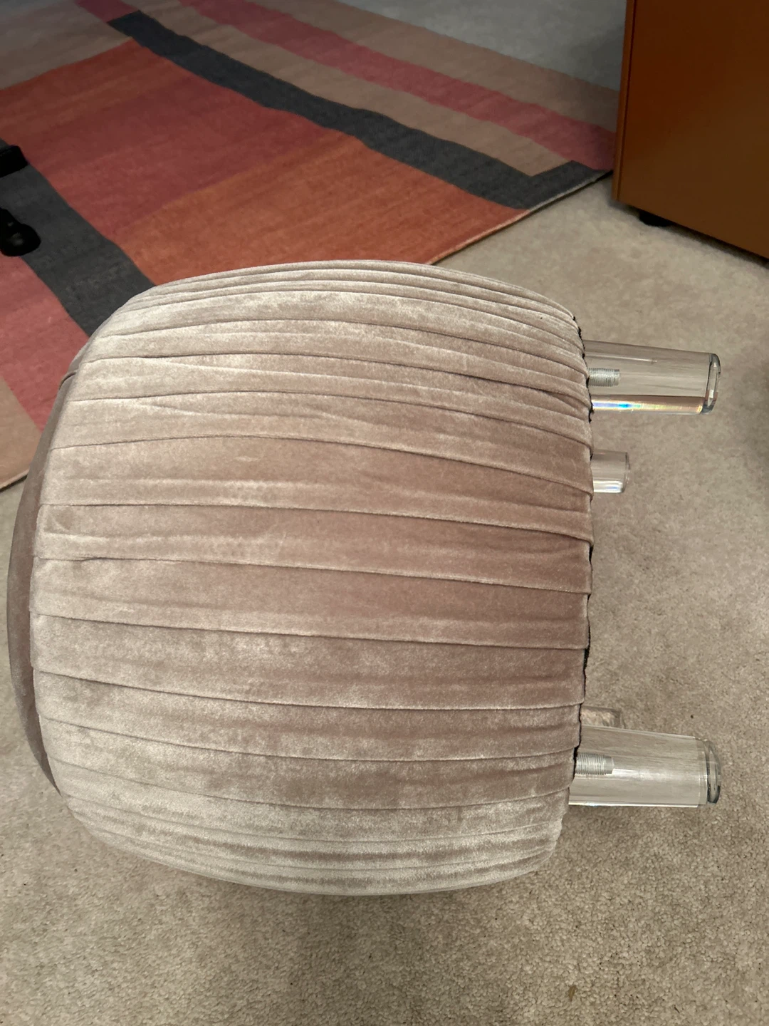 Helena KD Ottoman in Velvet  platinum color - photo 3