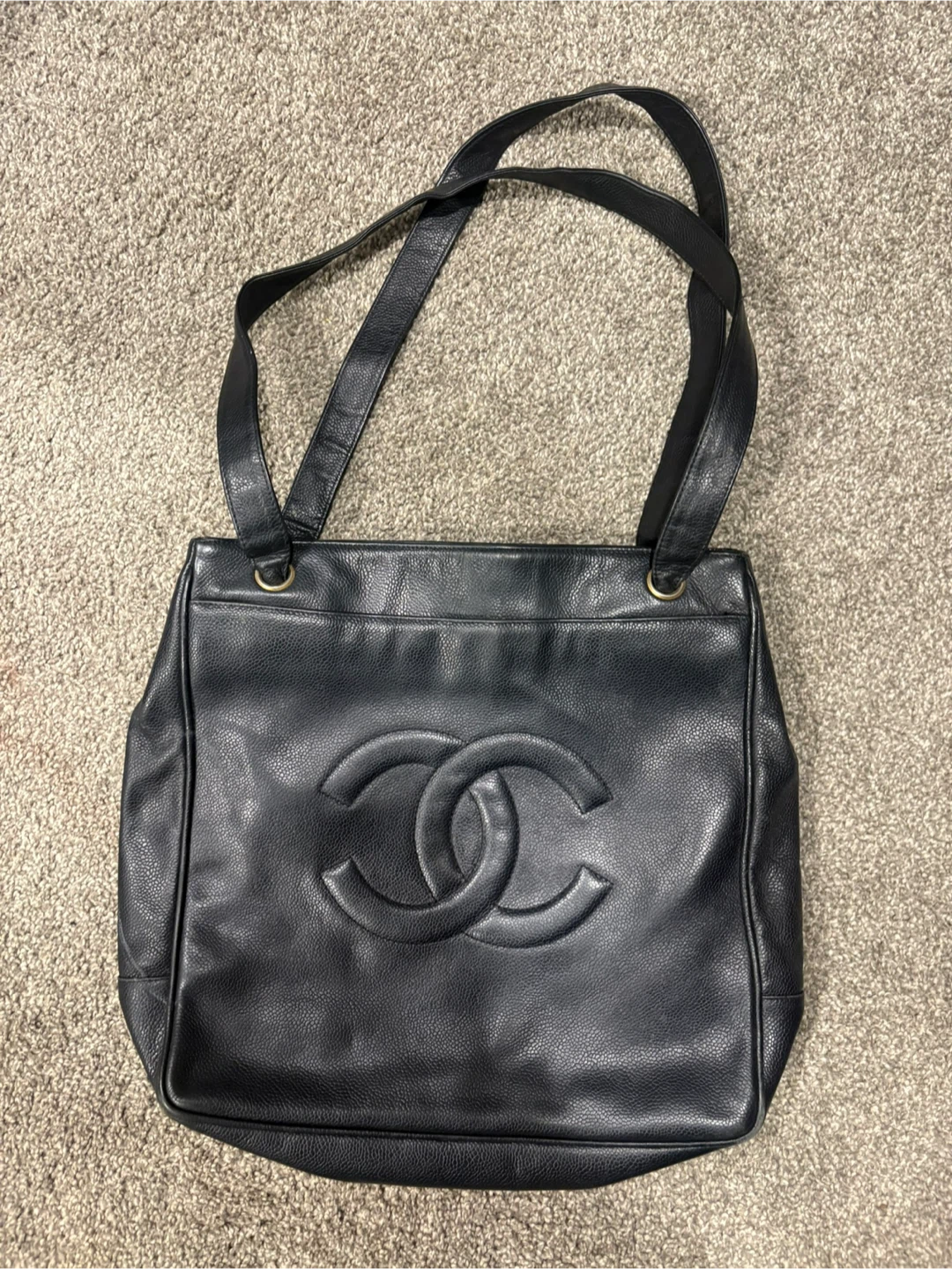 Chanel Black Leather Tote Bag