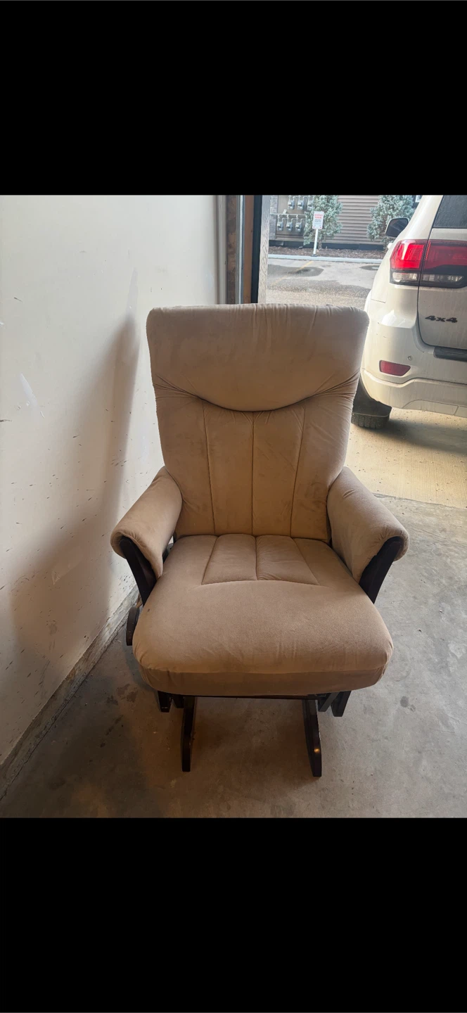 Tan Glider Rocking Chair