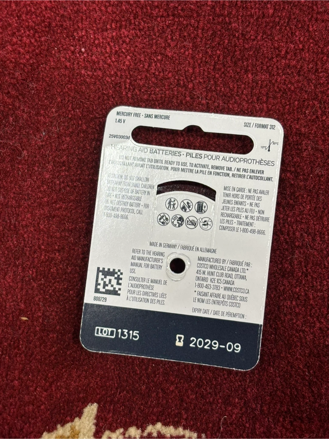 Kirkland Signature Hearing Aid Batteries - Size 312 - photo 2