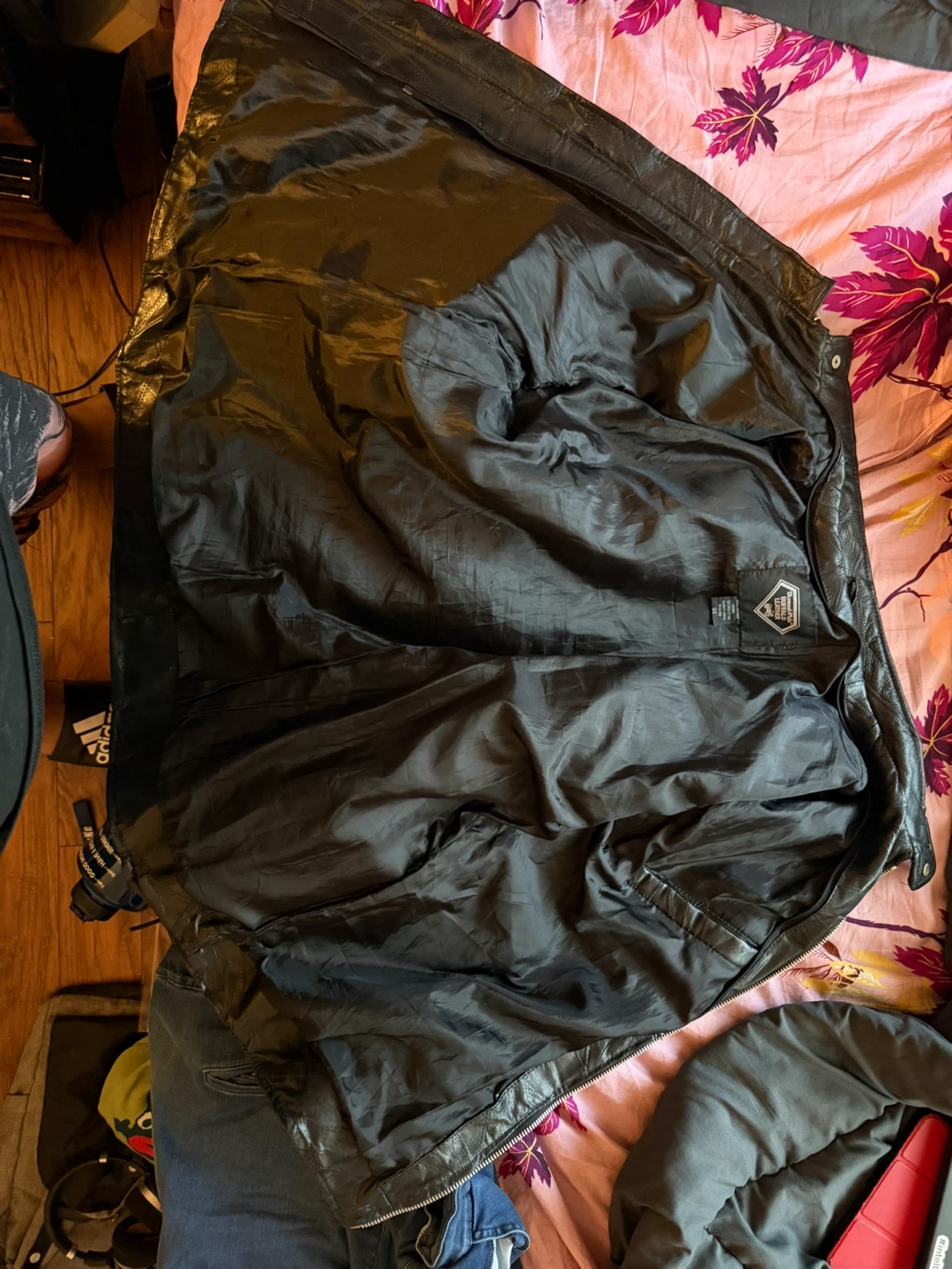 Black Leather Motorcycle Jacket - photo 3