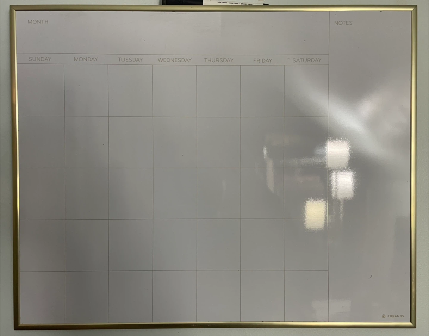 Monthly Wall Calendar Whiteboard