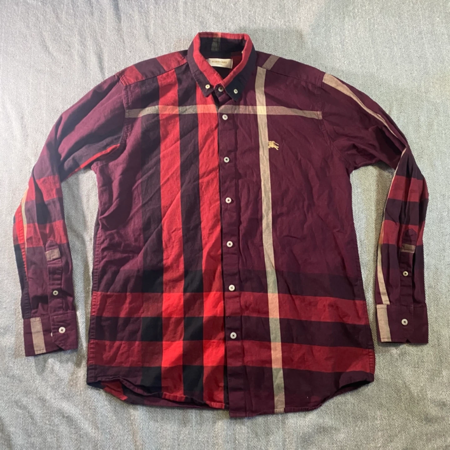 Burberry Long Sleeve Plaid Shirt