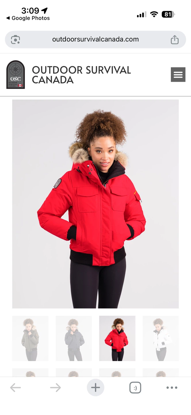 Outdoor Survival Canada NINI Bomber Jacket - Red 🧡