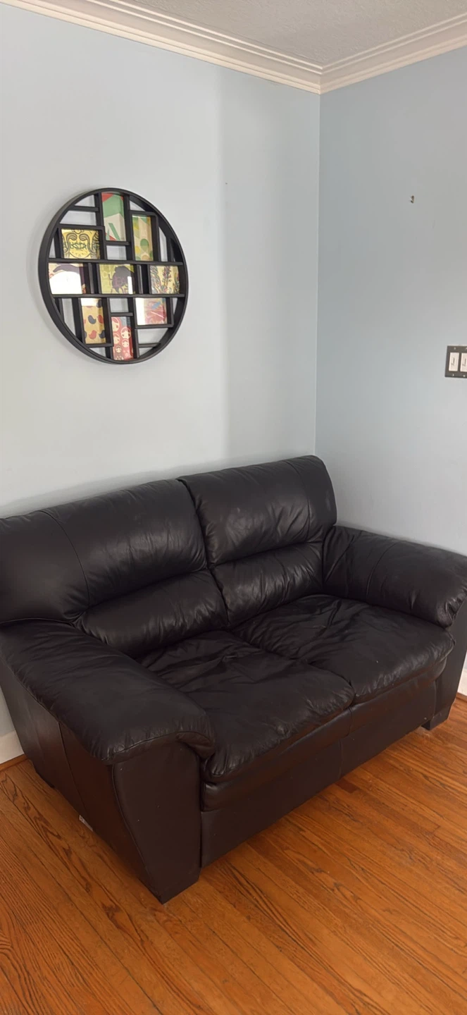 Black Leather Sofa duo - photo 2