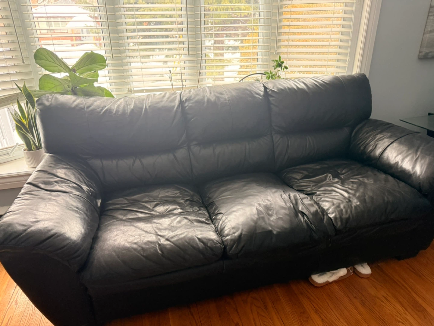 Black Leather Sofa duo - photo 4