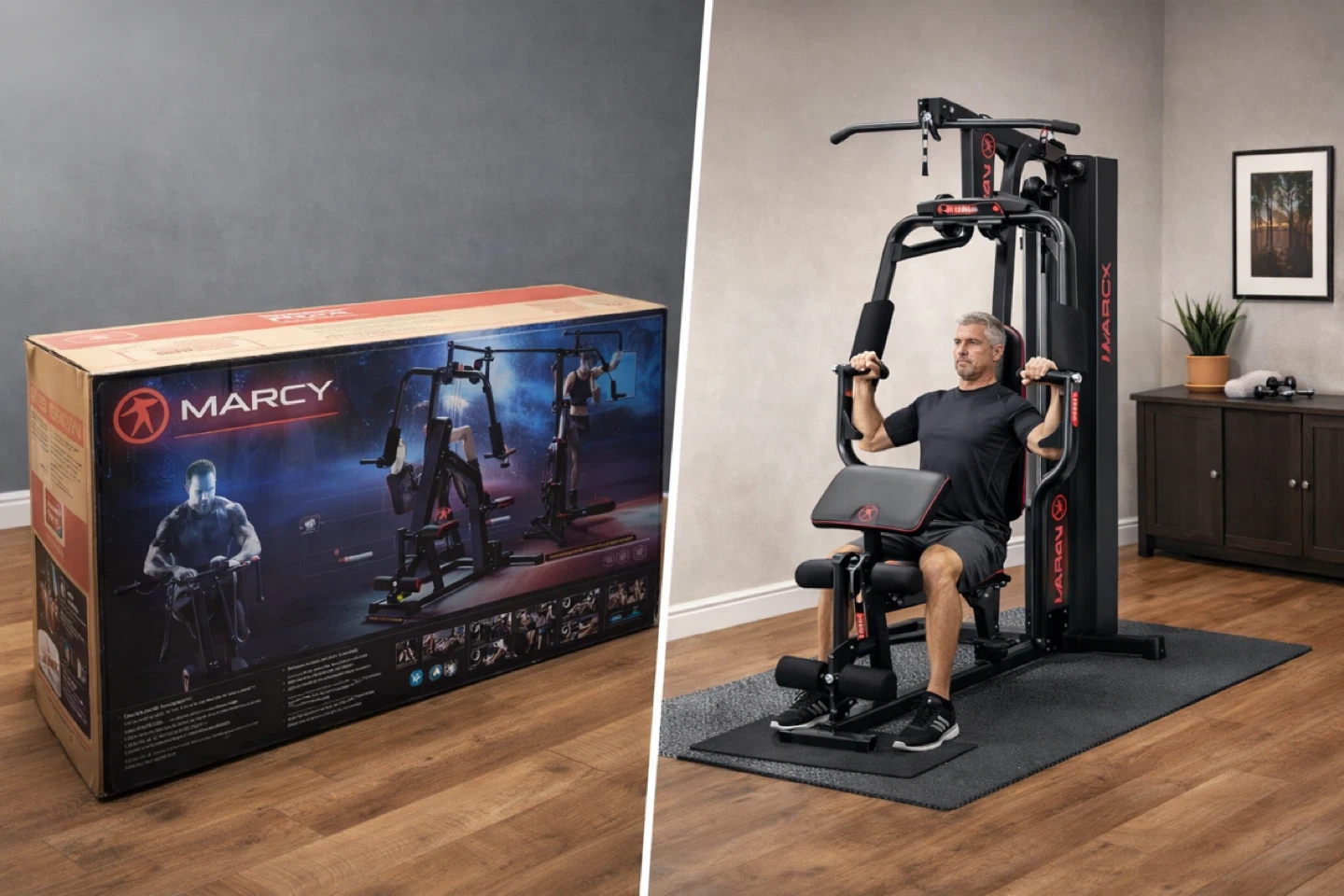 MARCY Home Gym with 150 lb Cast Iron Plates
