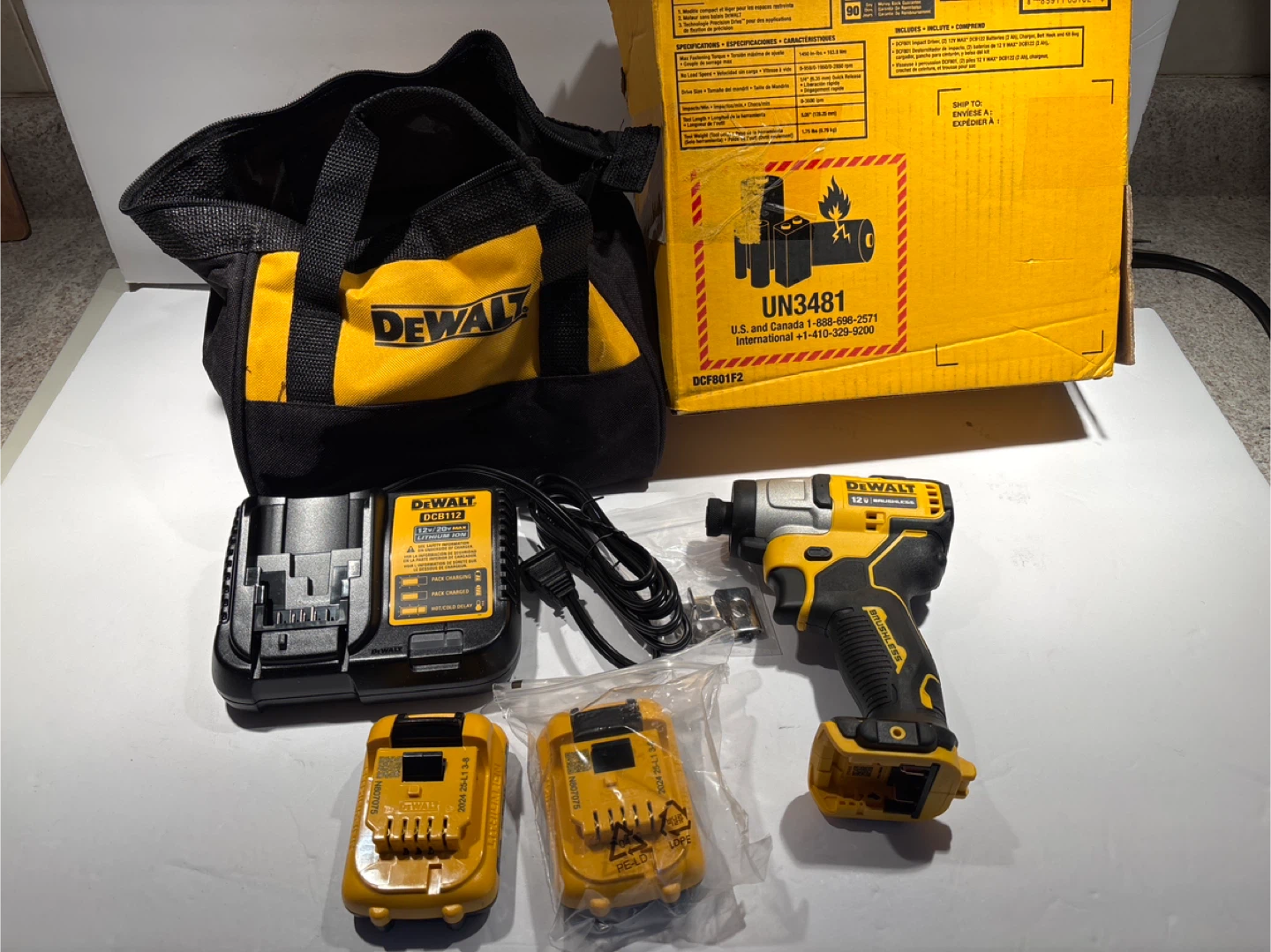 New DeWalt 12V MAX Brushless Cordless Impact Driver Kit