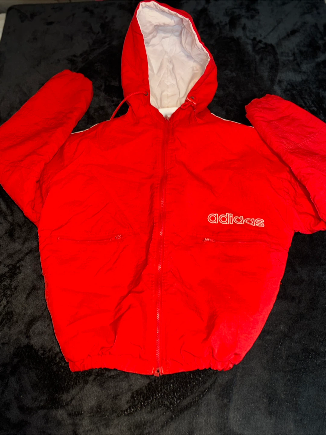 Adidas Red Hooded Jacket