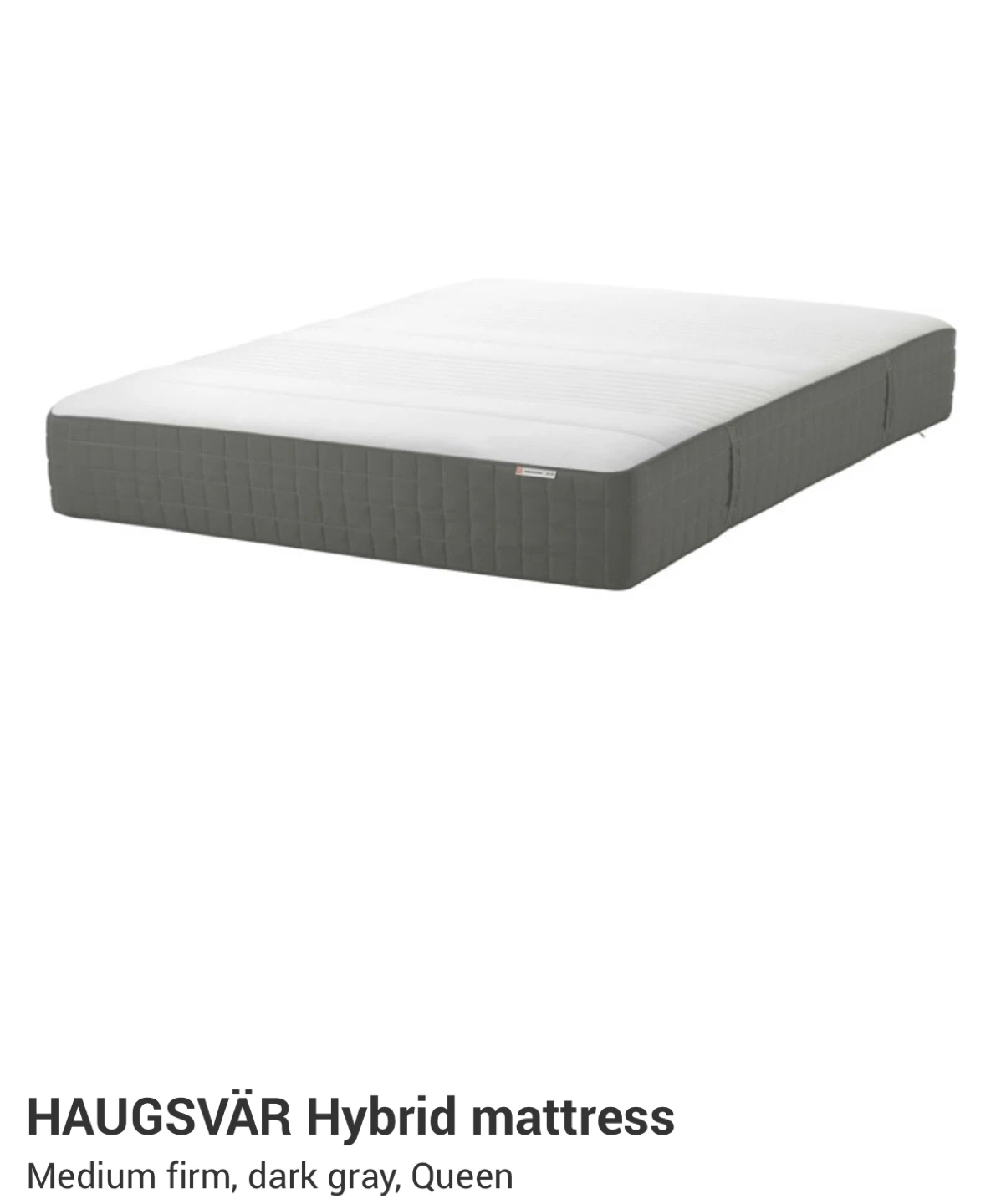 IKEA HAUGSVAR Hybrid Mattress - Queen, Medium Firm, Dark Gray - photo 4