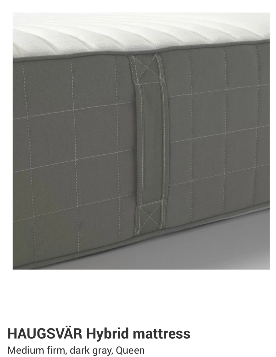 IKEA HAUGSVAR Hybrid Mattress - Queen, Medium Firm, Dark Gray - photo 3