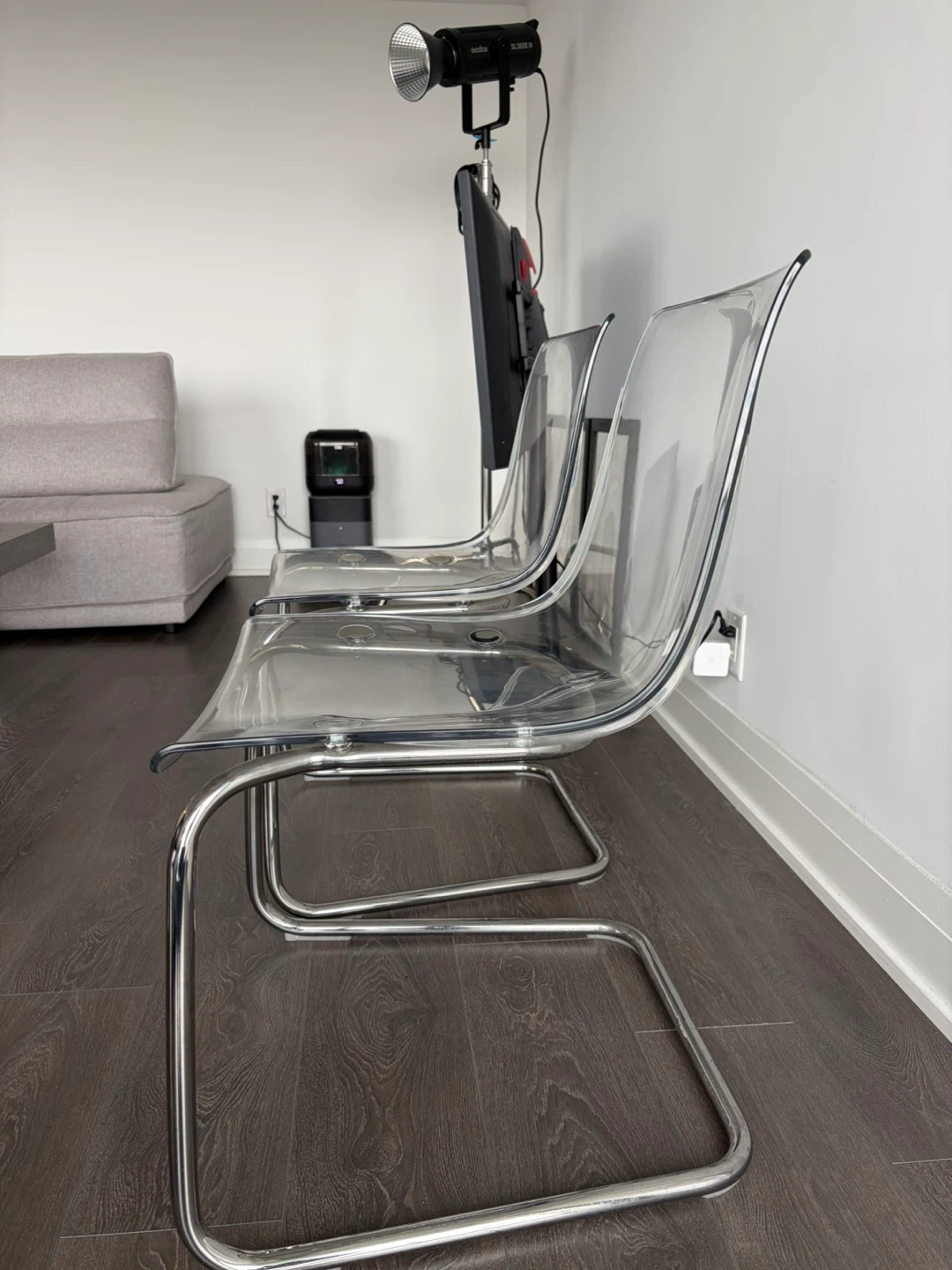 Clear Acrylic Cantilever Chairs - Set of 2 - photo 2