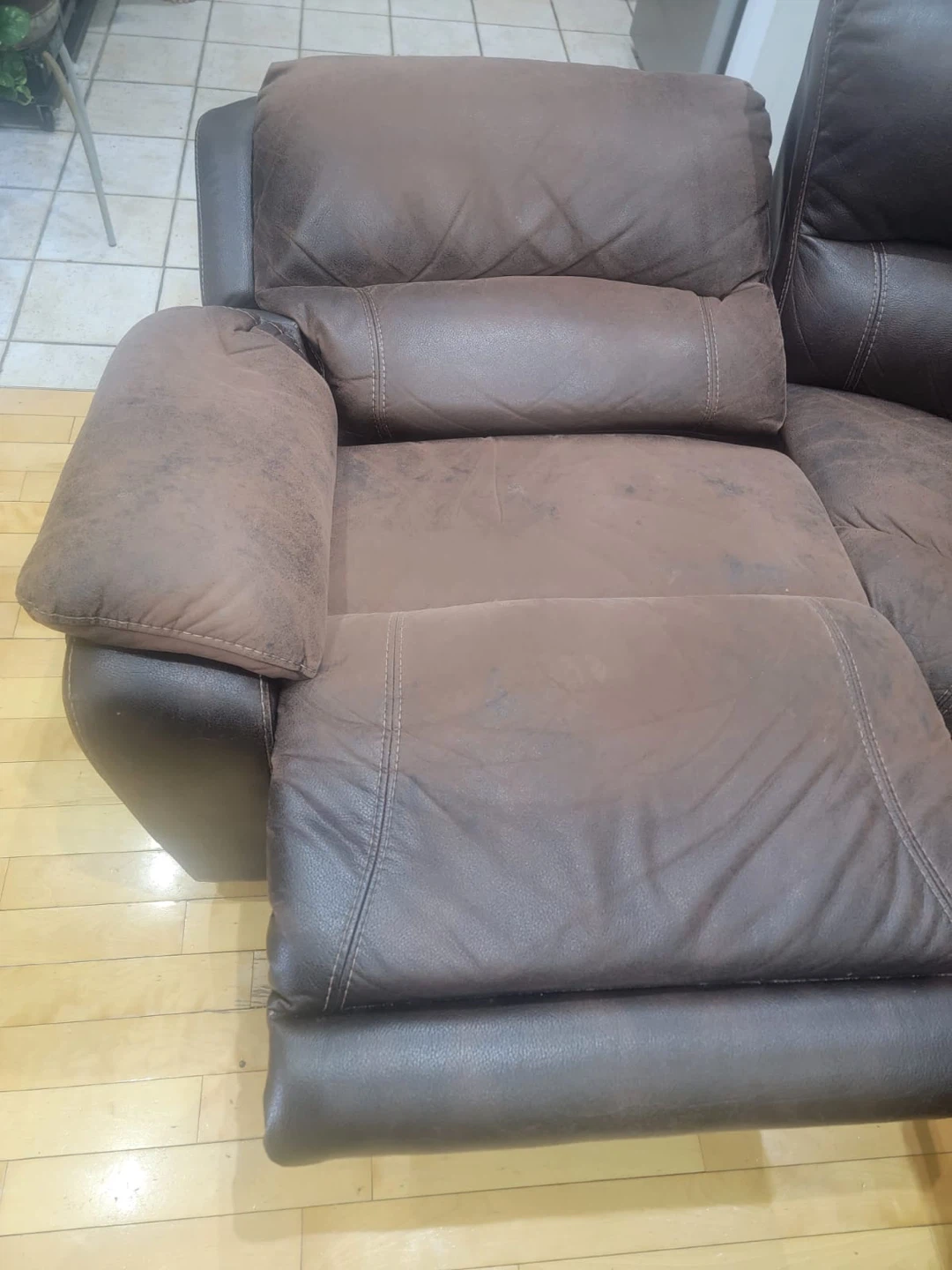 Brown Sectional Recliner Sofa with Cupholders - photo 2