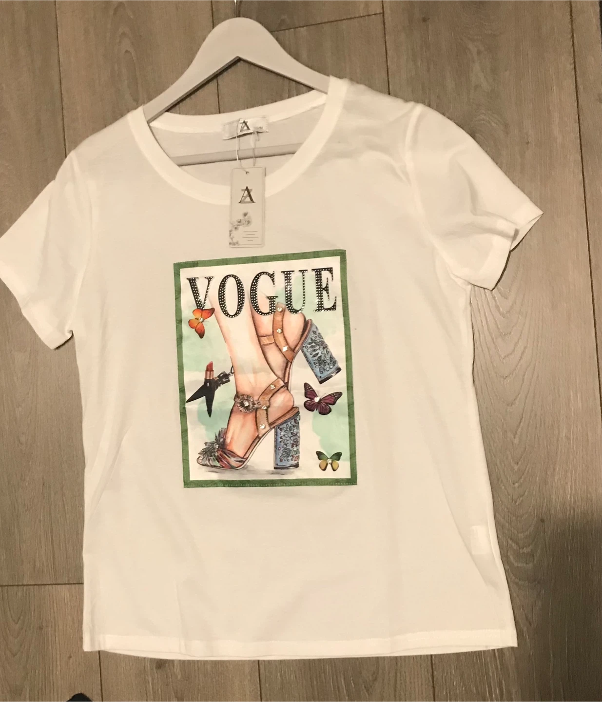 White T-Shirt with Vogue Fashion Print - photo 2