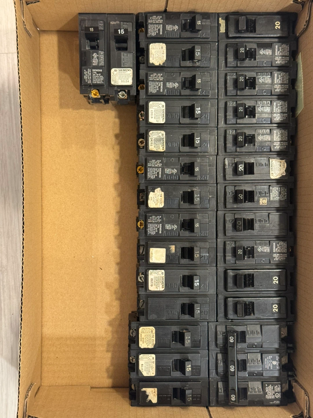 Siemens Type QP Breakers – 15A, 20A & 60A