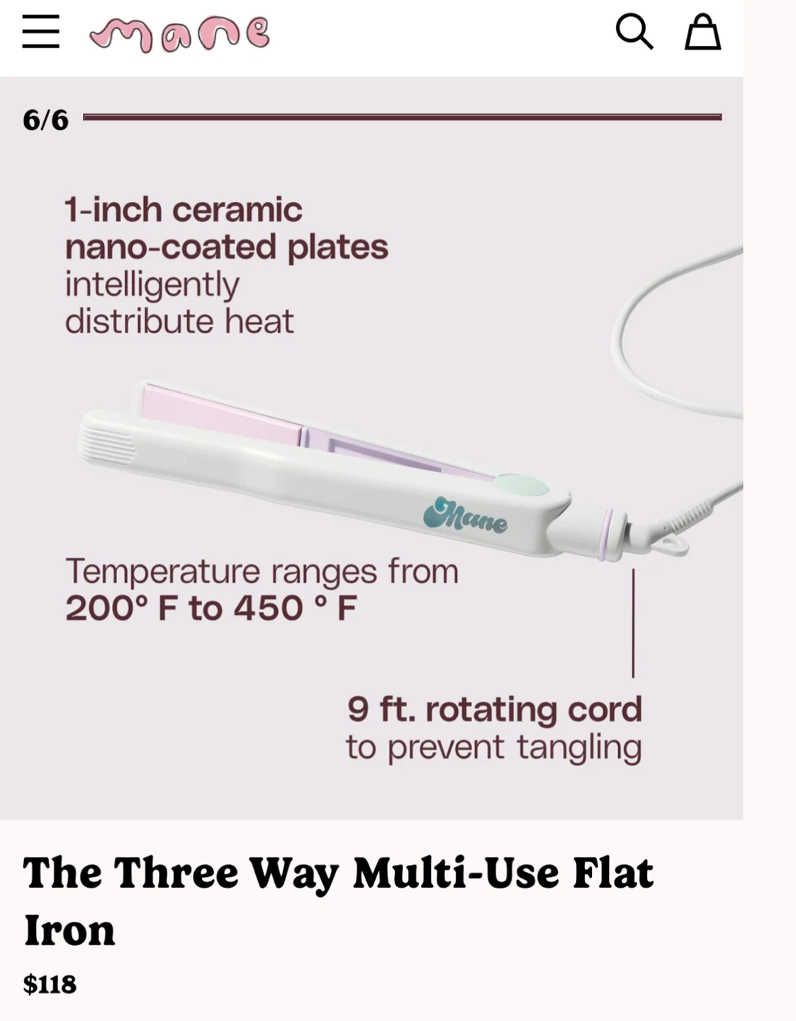 🧡Mane The Three Way Multi-Use Flat Iron - photo 3