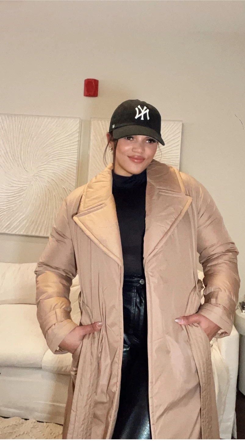 Belted Puffer Trench Coat
