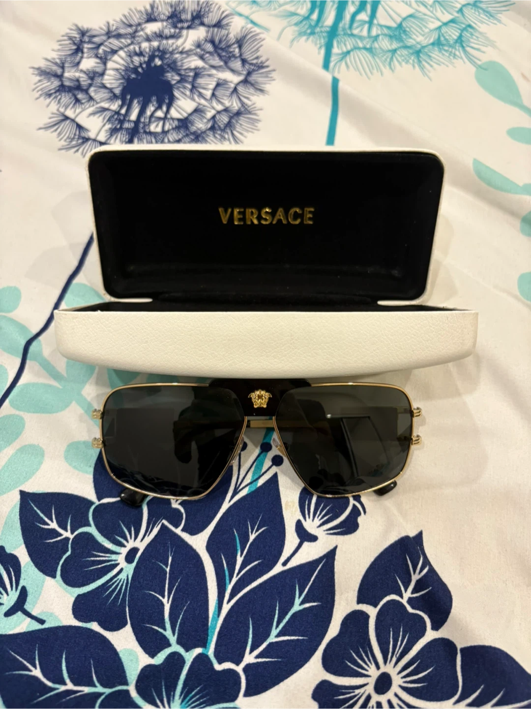 Versace Pilot Sunglasses - Gold and Black