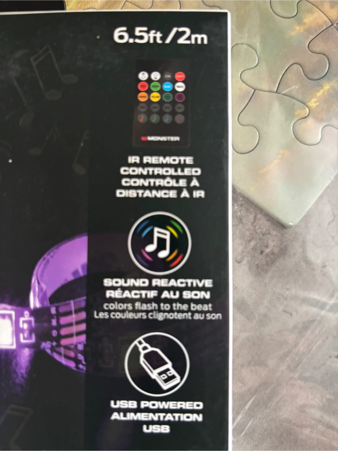 Monster Basics Sound Reactive RGB LED Light Strip 6.5ft/2m - photo 3