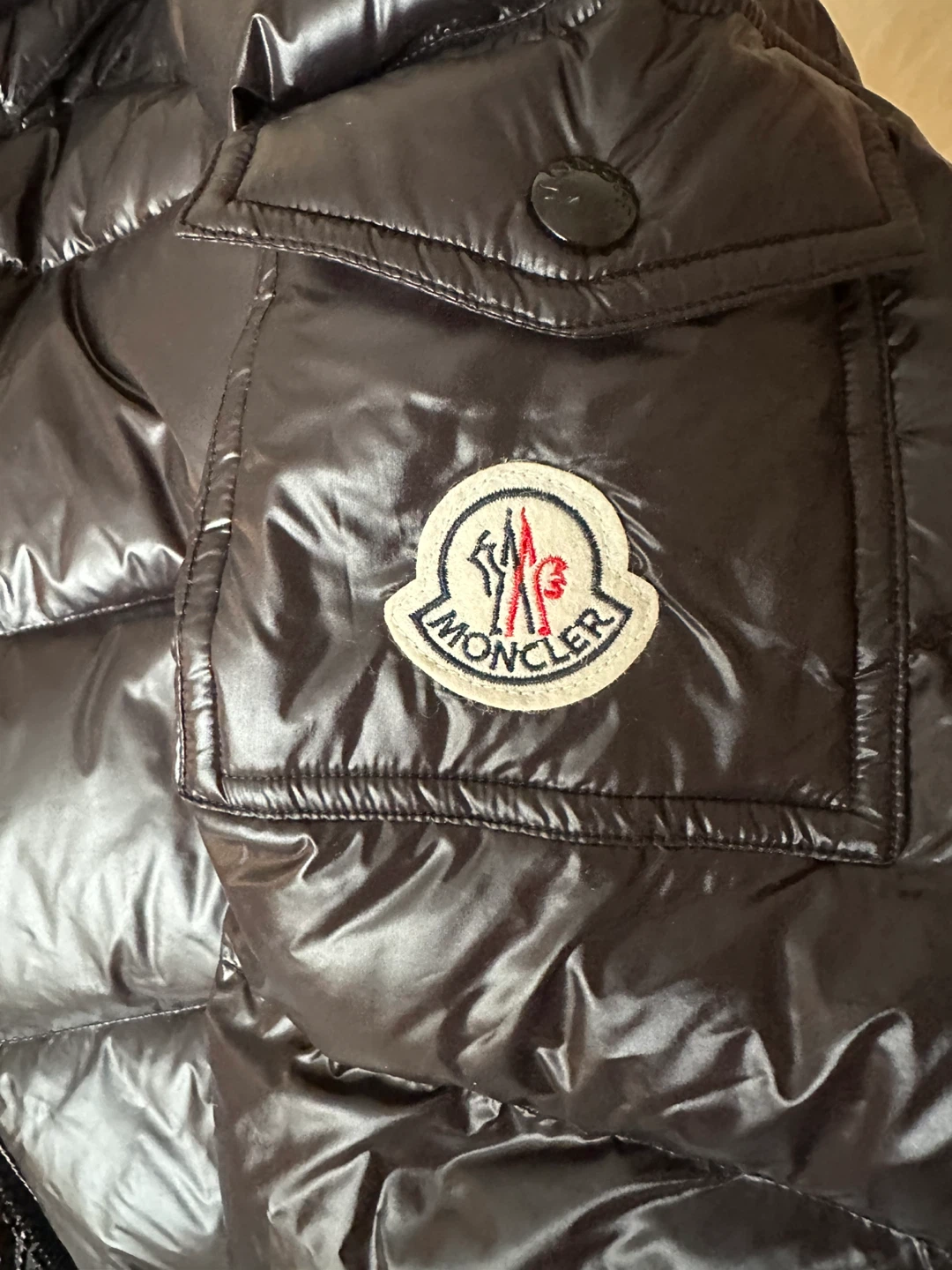 Auth Moncler Maya Hooded Short Down Jacket - Black, Size 3 - photo 5
