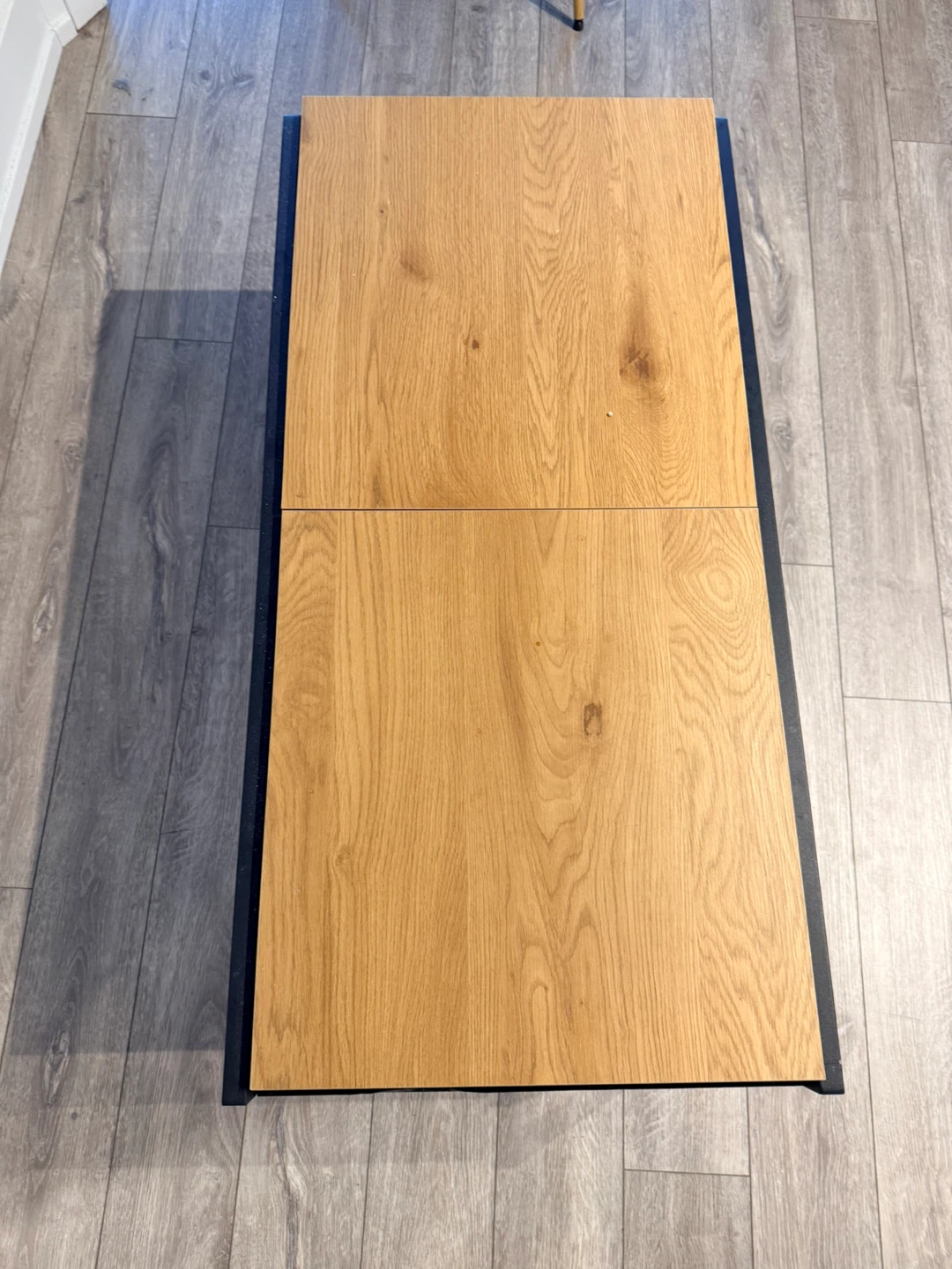 Wooden Top Coffee Table with Black Metal Frame - photo 3