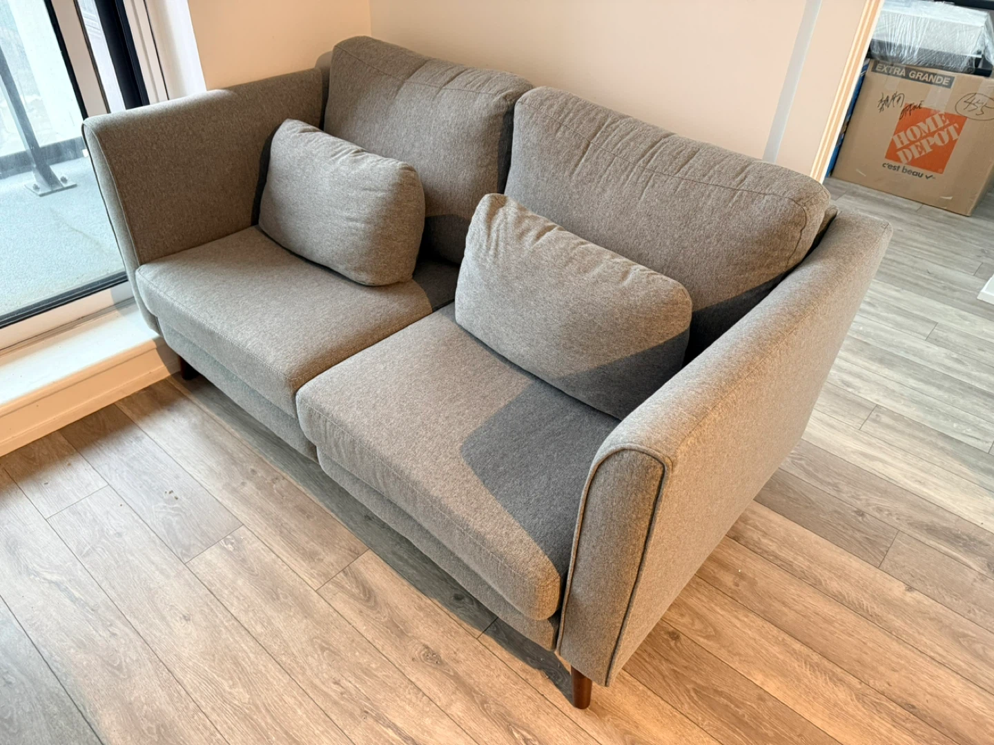 Grey Loveseat Sofa - photo 2