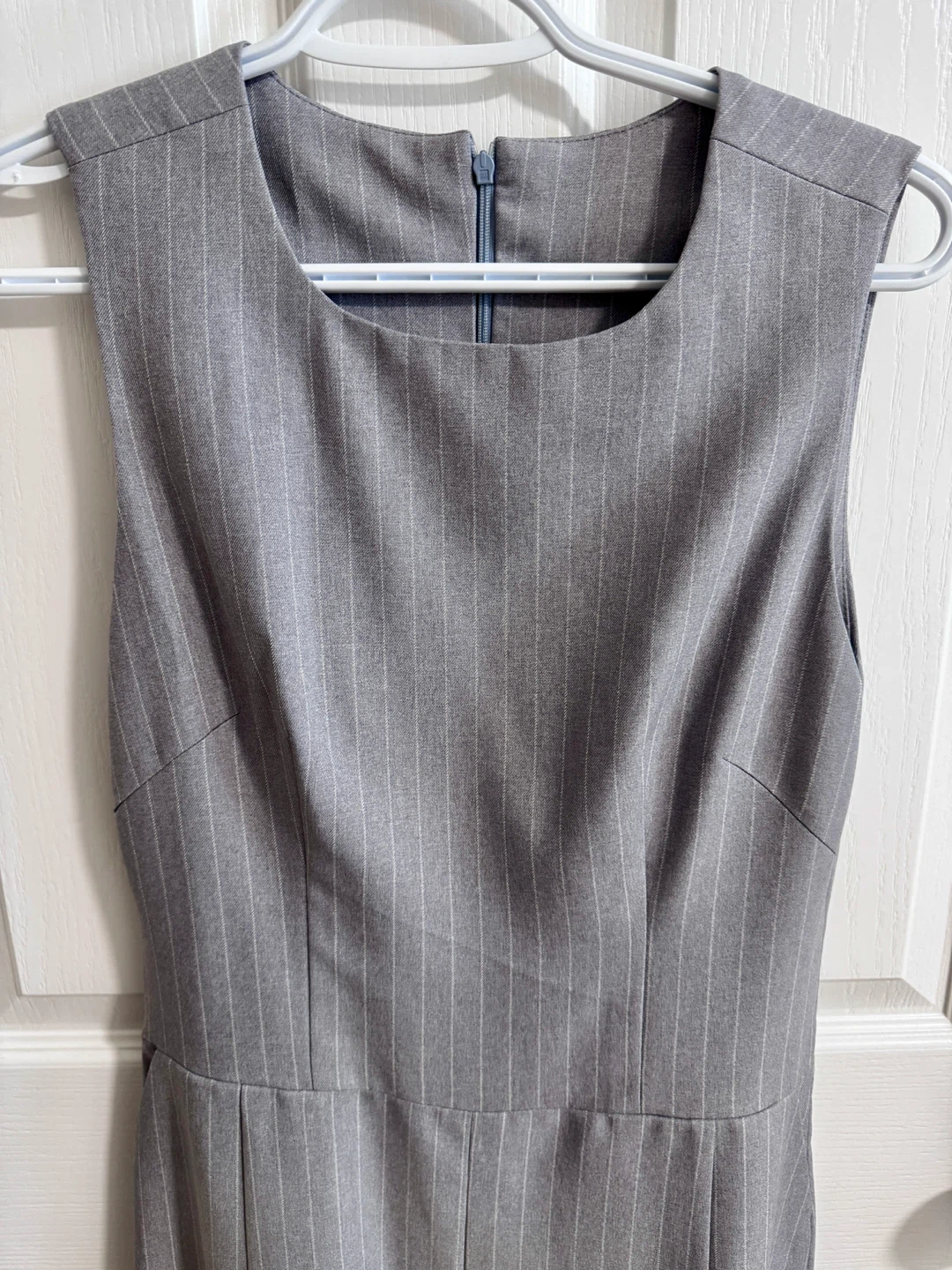 Calvin Klein Grey Pinstripe Sleeveless Jumpsuit