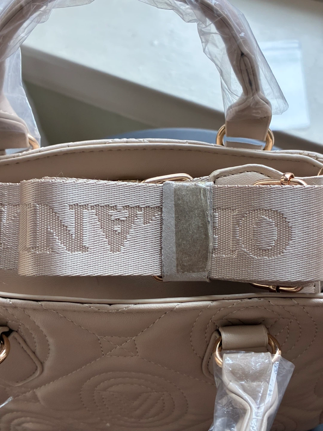 Valentino Orlandi Light Taupe Vegan Leather Satchel Handbag - photo 3