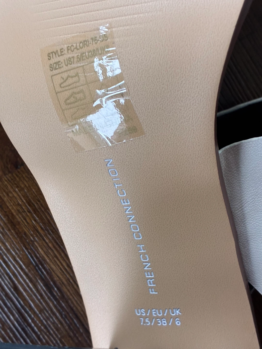 French Connection Women's Beige Block Heel Sandals Size 7.5 - photo 5