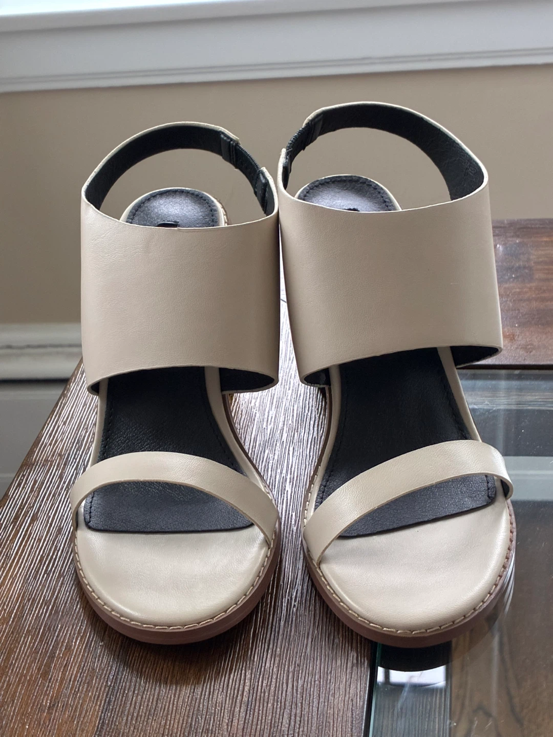 French Connection Women's Beige Block Heel Sandals Size 7.5 - photo 2