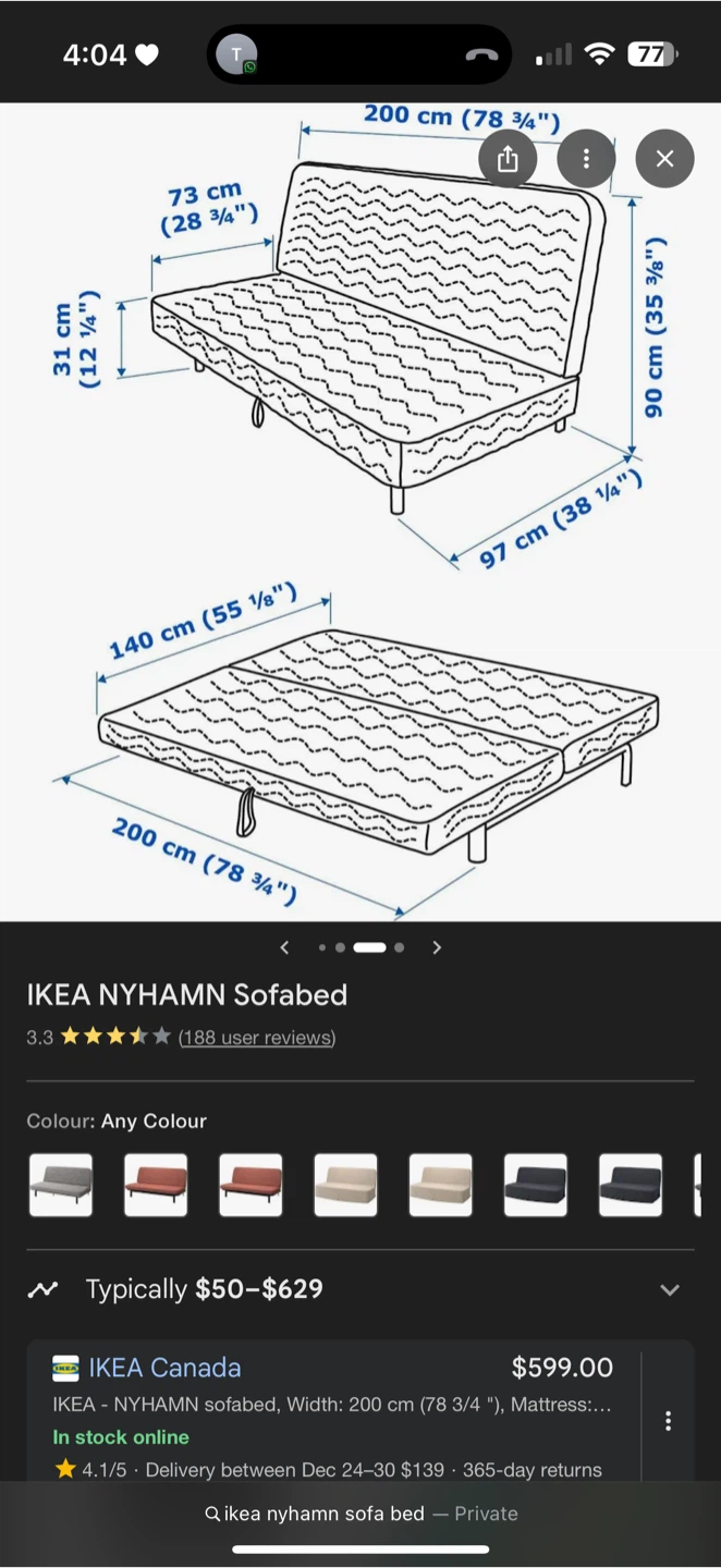 IKEA NYHAMN Sofabed