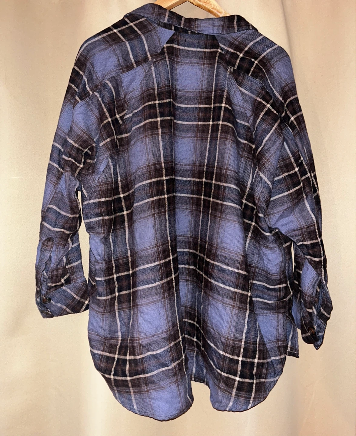 BDG Plaid Button-Up Shirt - Blue/Black - XS/TP - photo 3