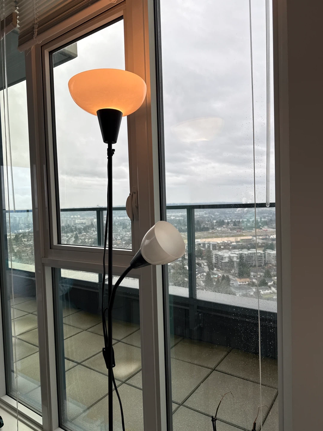 Black Floor Lamp with Adjustable Reading Light