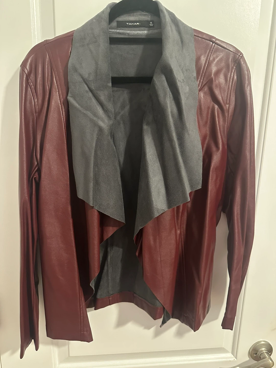 Tahari Women's Waterfall Drape Jacket - Burgundy - photo 2