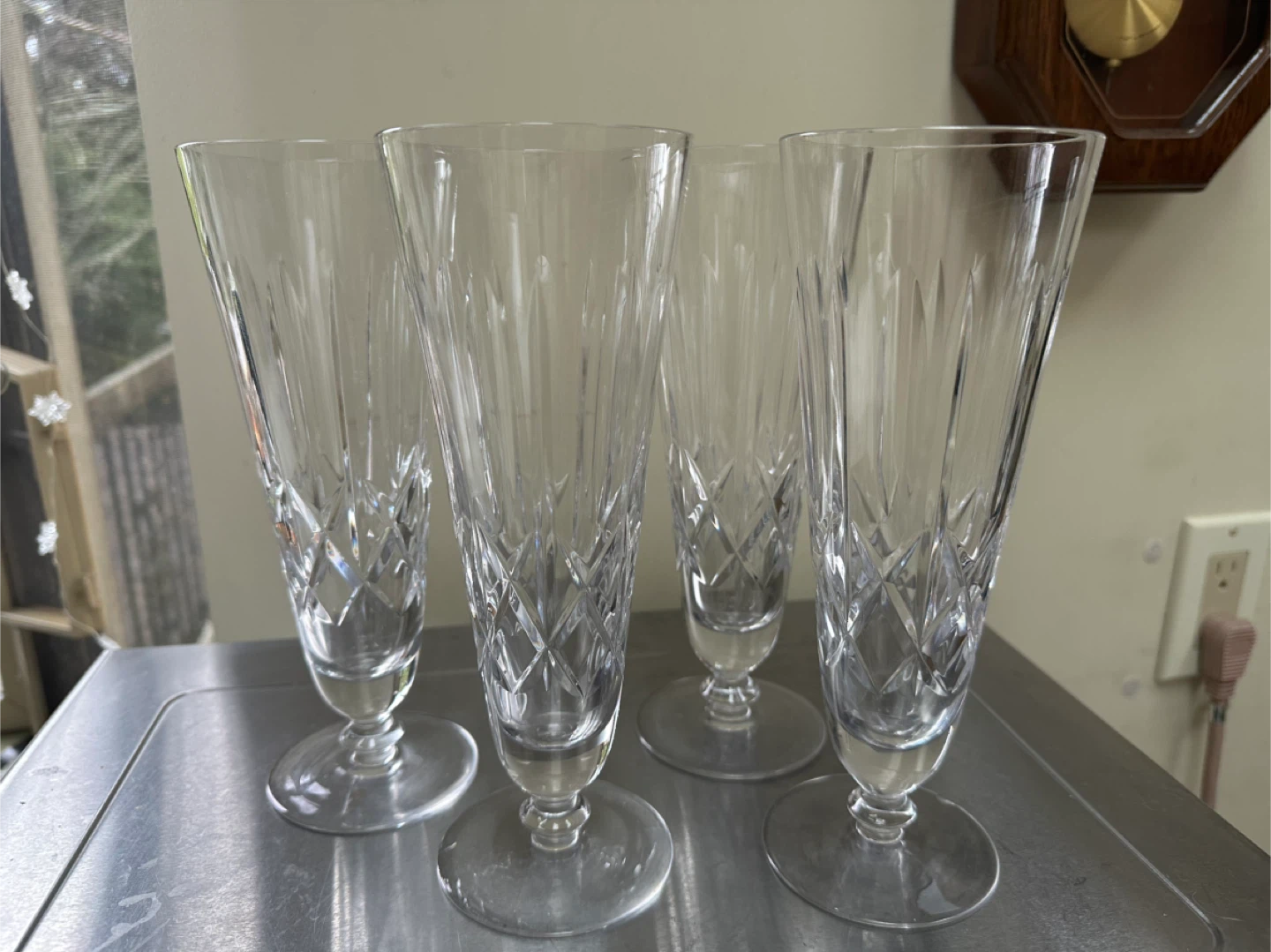Vintage Set of 4 Crystal Beer/Pilsner Glasses